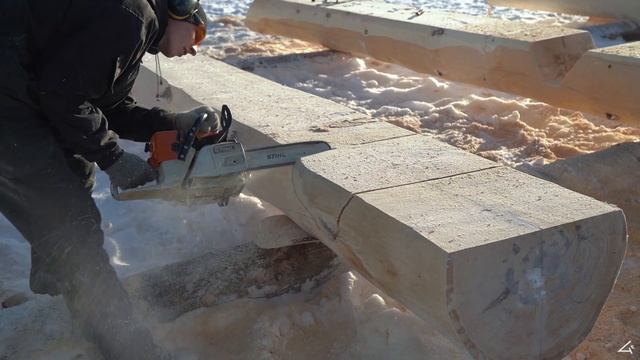 Урок по "канадской"рубке сруба #6 Окладной венец.Направление 2 (часть3) смотреть онлайн