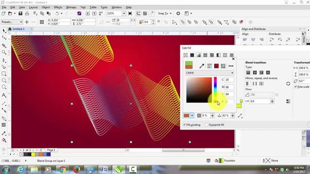 blend effect in CorelDraw | CorelDraw tutorials смотреть онлайн