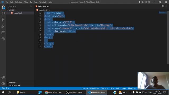 Установка программы VS Code. Базавая структцра HTML (lesson 1) смотреть онлайн