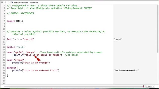 iOS Swift lesson 13 - Switch statement in Swift смотреть онлайн