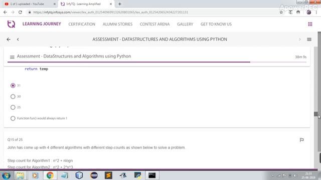 InfyTQ Data Structure and Algorithm using python Assessments Solution смотреть онлайн