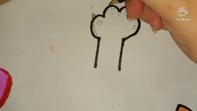 как нарисовать лапку кошки смотреть онлайн