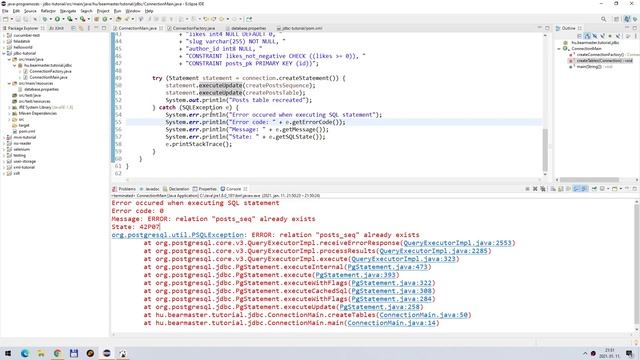 [JDBC #11] DDL utasítások végrehajtása (Statement.executeUpdate) смотреть онлайн