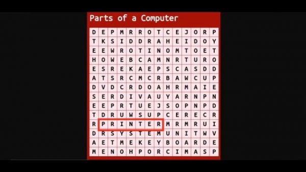 Computer Word Puzzle. Find the word.