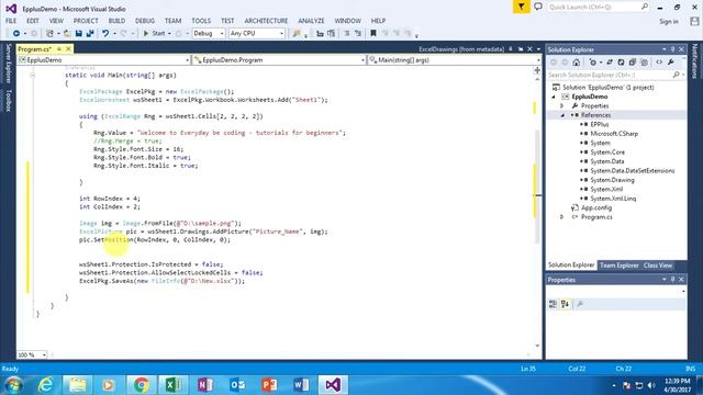 How to Add Pictures (Images) in Excel Sheet using EPPlus .NET C# Application [English] - PART 5 смотреть онлайн