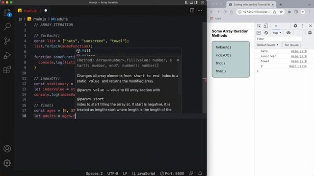JavaScript Tutorial for Beginners Part 31: Array Iteration смотреть онлайн