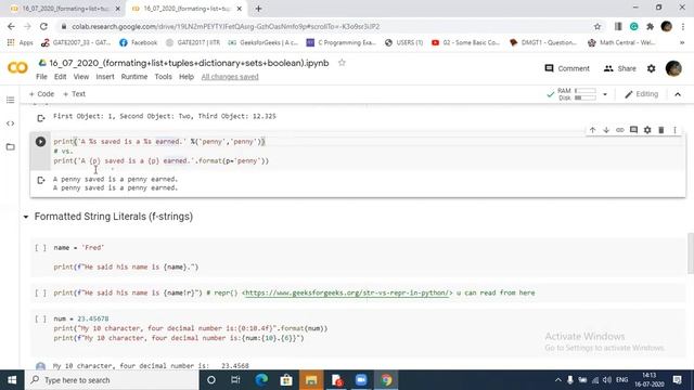 python basic : formating + list part 2(b) смотреть онлайн