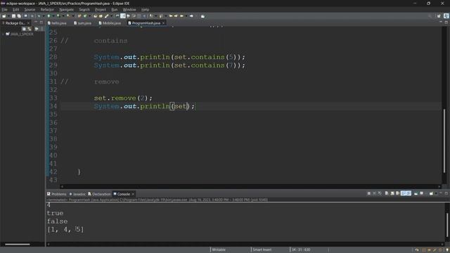 HashSet In Java смотреть онлайн
