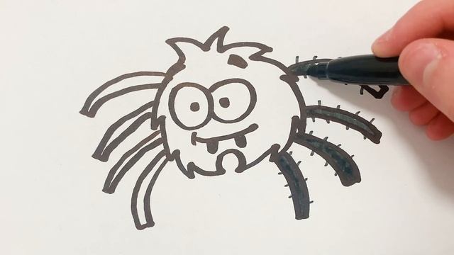 Как нарисовать Паука - Раскраска Паук для детей - Рисунки Раскраски смотреть онлайн