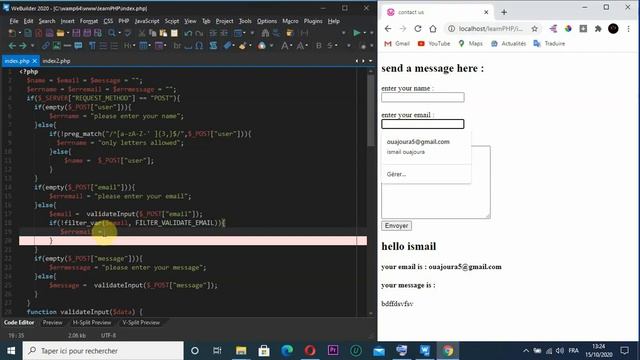 PHP form validation validate email شرح كاملةphp من دورة php darija смотреть онлайн