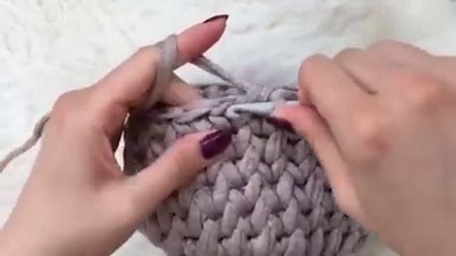 Корзинка из трикотажной пряжи крючком смотреть онлайн