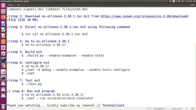 Network Simulator-3 (#ns-3.30.1) step by step installation in #ubuntu 16.04 LTS #Technosilent смотреть онлайн