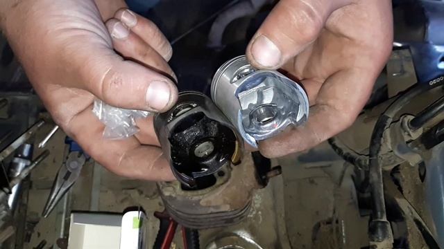 Honda Lead ставим поршень от Dio Af 34