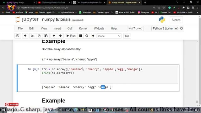 Sorting Array Elements | Numpy Sorting Array Elements смотреть онлайн