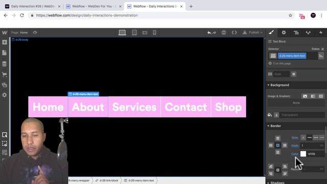 Daily Interaction #26 | Menu Item Animation on Hover | WebDev For You | Made in Webflow смотреть онлайн