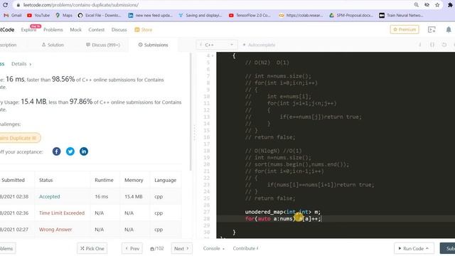 Leetcode 217. Contains Duplicate смотреть онлайн