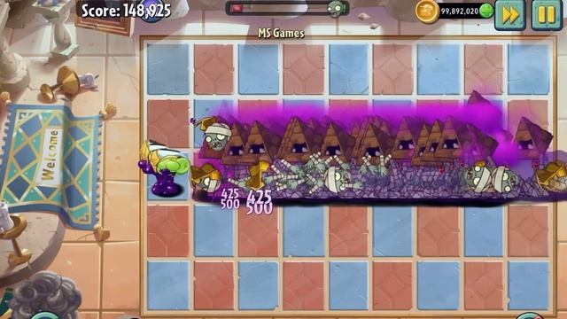 PvZ 2 - Every Plant x10 Use the feature of Mega Gatling Pea Vs 100 Pyramid Head Zombies смотреть онлайн