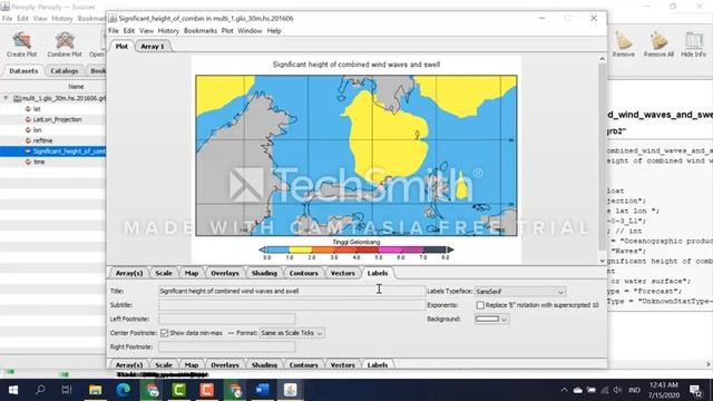 Cara Instalasi Panoply, Pembuatan Peta Gelombang Laut dan Ekstrak data ke Excel смотреть онлайн