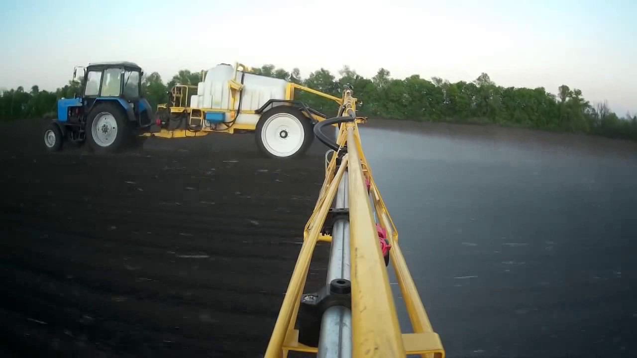 Стабилизация штанги опрыскивателя Титан 3000-24 при реальной работе смотреть онлайн