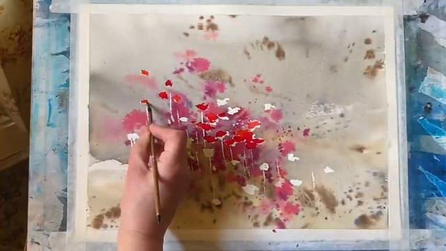 Lois' Paint Simple, Beautiful Watercolour Poppies, Loose Ink & Watercolor Floral Tutorial Demo