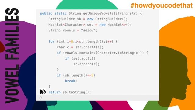 Vowel Families Java Coding Challenge | Edabit | How'd You Code That? смотреть онлайн