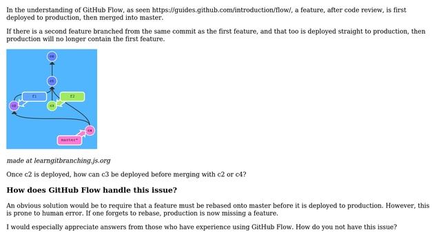 GitHub Flow deploy to production before merging to master: won't a second feature override the... смотреть онлайн