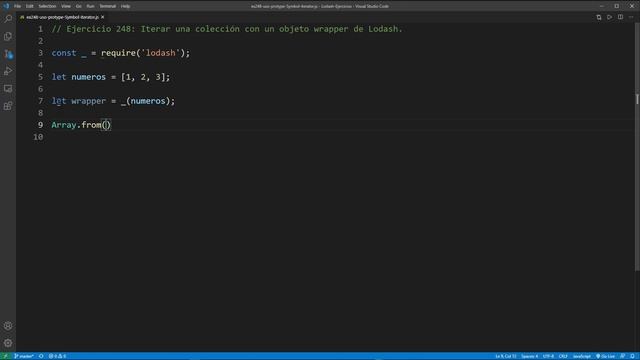 Lodash Ejercicio: 248 Iterar una Colección con un Objeto Wrapper de Lodash смотреть онлайн