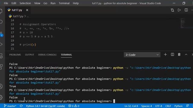 Operators In Python | Python For Absolute Beginner In Hindi#17 смотреть онлайн