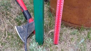 Забиваем профильную трубу перфоратором 2