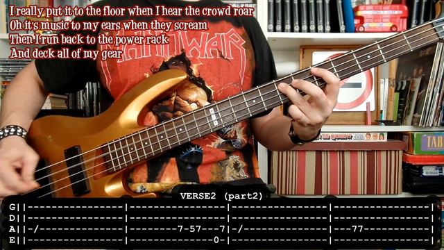 MANOWAR - All Men Play On Ten 🔊 (bass Cover W/Tabs & Lyrics)