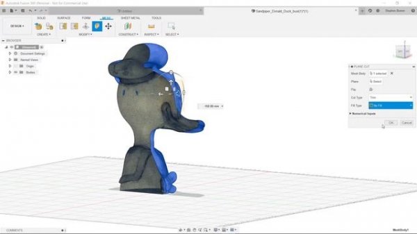 How to cut an STL for 3D printing in Fusion 360