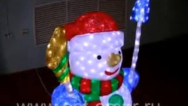 Светодиодный снеговик из серии новогодние светодиодные фигуры купить в Благовещенске смотреть онлайн