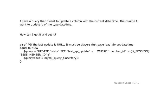 MySQL : Mysql/Php - Current date and time смотреть онлайн