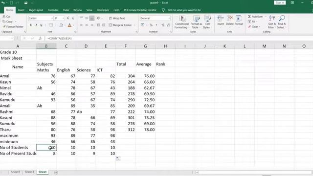 MS Excel for Beginners in Sinhala - Student Marksheet Calculation | ictBeyond смотреть онлайн
