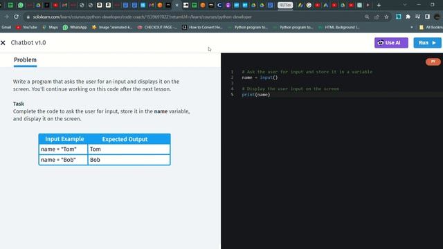 20 Chatbot v1 0 | Python Developer | Sololearn смотреть онлайн