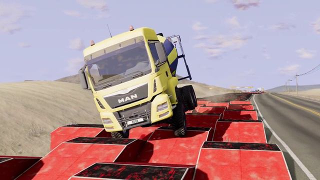 MAN TGS Concrete Mixer Truck Extreme Crash and Suspension Test смотреть онлайн