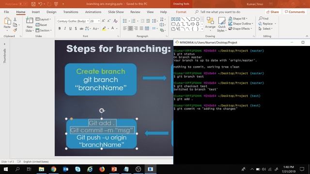 Git and GitHub Tutorial 4 - How to do branching and merging in Git and GitHub | Git Merge смотреть онлайн