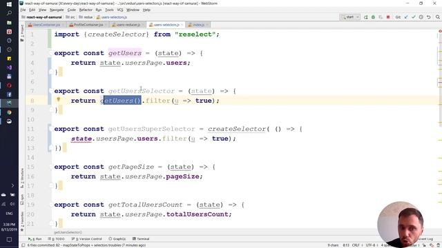 83 - React JS - подключаем reselect (reselect часть 3) смотреть онлайн