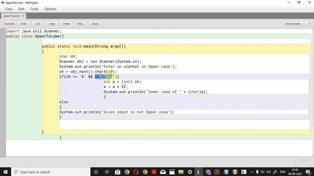 Write a java program to read a character in uppercase and convert it into lowercase смотреть онлайн