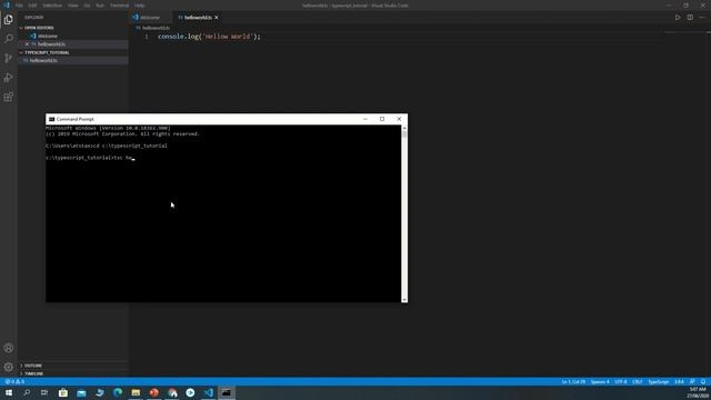 TypeScript Tutorial 4 quick start 3 compiling ts file and result will be js file смотреть онлайн