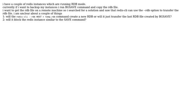 DevOps & SysAdmins: Does running redis-cli with --rdb block the redis instance? смотреть онлайн