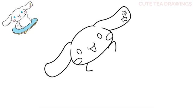 How To Draw Cinnamoroll Skateboarding | Sanrio | Cute Puppy Dog | Easy Step By Step Drawing Tutoria