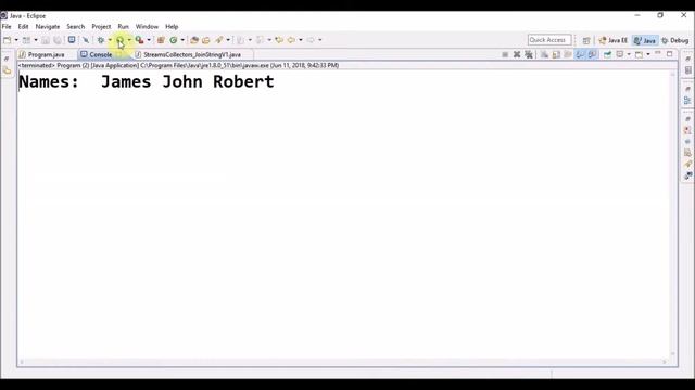 streams collectors join string v1 in java смотреть онлайн