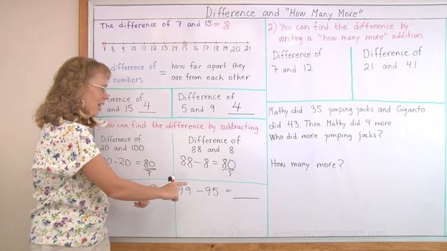 Difference between two numbers, subtraction, and "how many more" addition смотреть онлайн