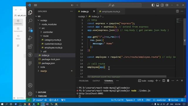 node.js create route and controller смотреть онлайн