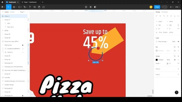 Pizza Hunt Banner Design Mock-Up | Figma Tutorial смотреть онлайн