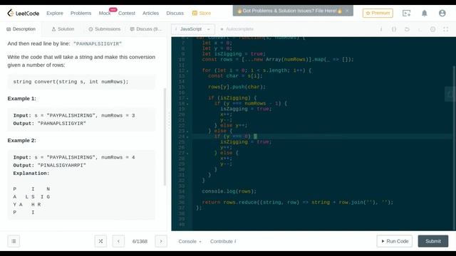 Leetcode #6: ZigZag Conversion | JS Solution смотреть онлайн