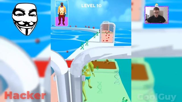 NOOB vs PRO vs HACKER vs GOD in DNA Run 3D - Human Race Games смотреть онлайн