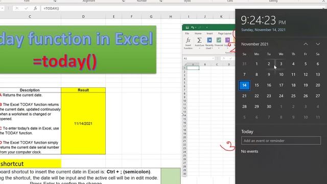 Excel Today Function смотреть онлайн