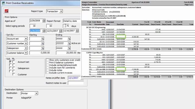 Adagio Receivables - Overdue Receivables Report смотреть онлайн